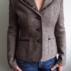 Wool Tweed Blazer Suit Jacket Size Medium
